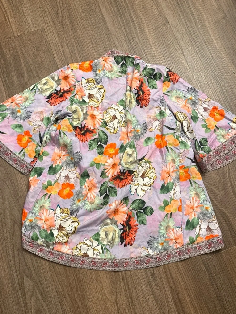 2 Tolani bell sleeve open front floral, lightweight cardigan, size small